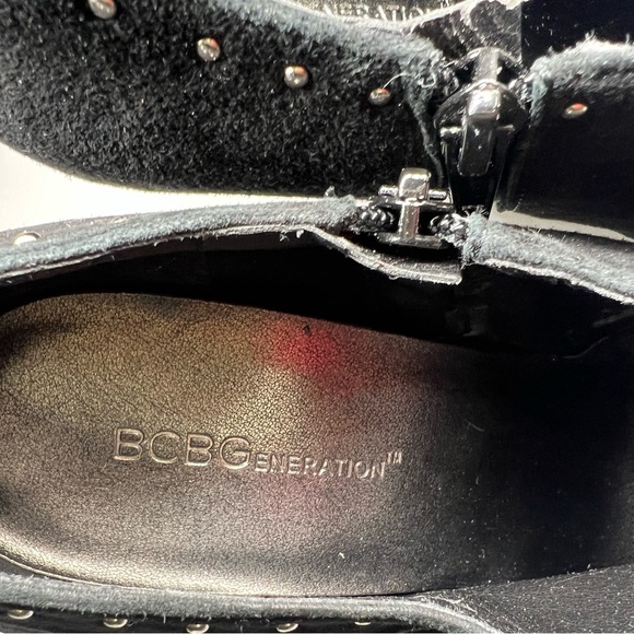 BCBGeneration black suede leather studded stiletto booties black party going out - Picture 11 of 13